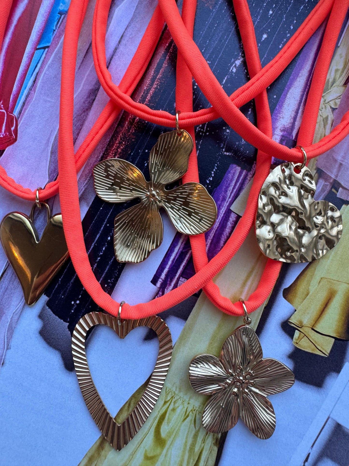 Biza ketting Neon oranje