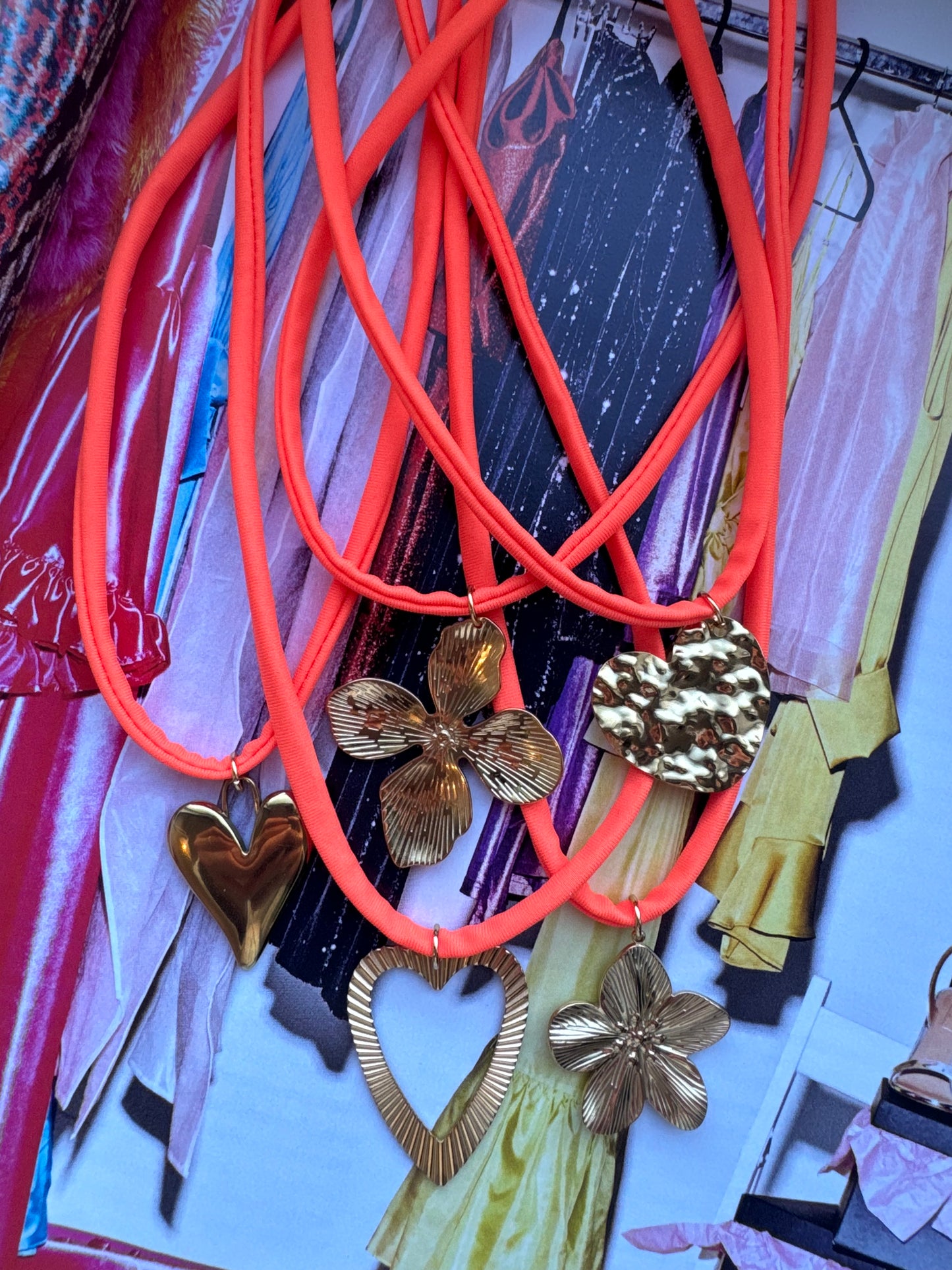 Biza ketting Neon oranje