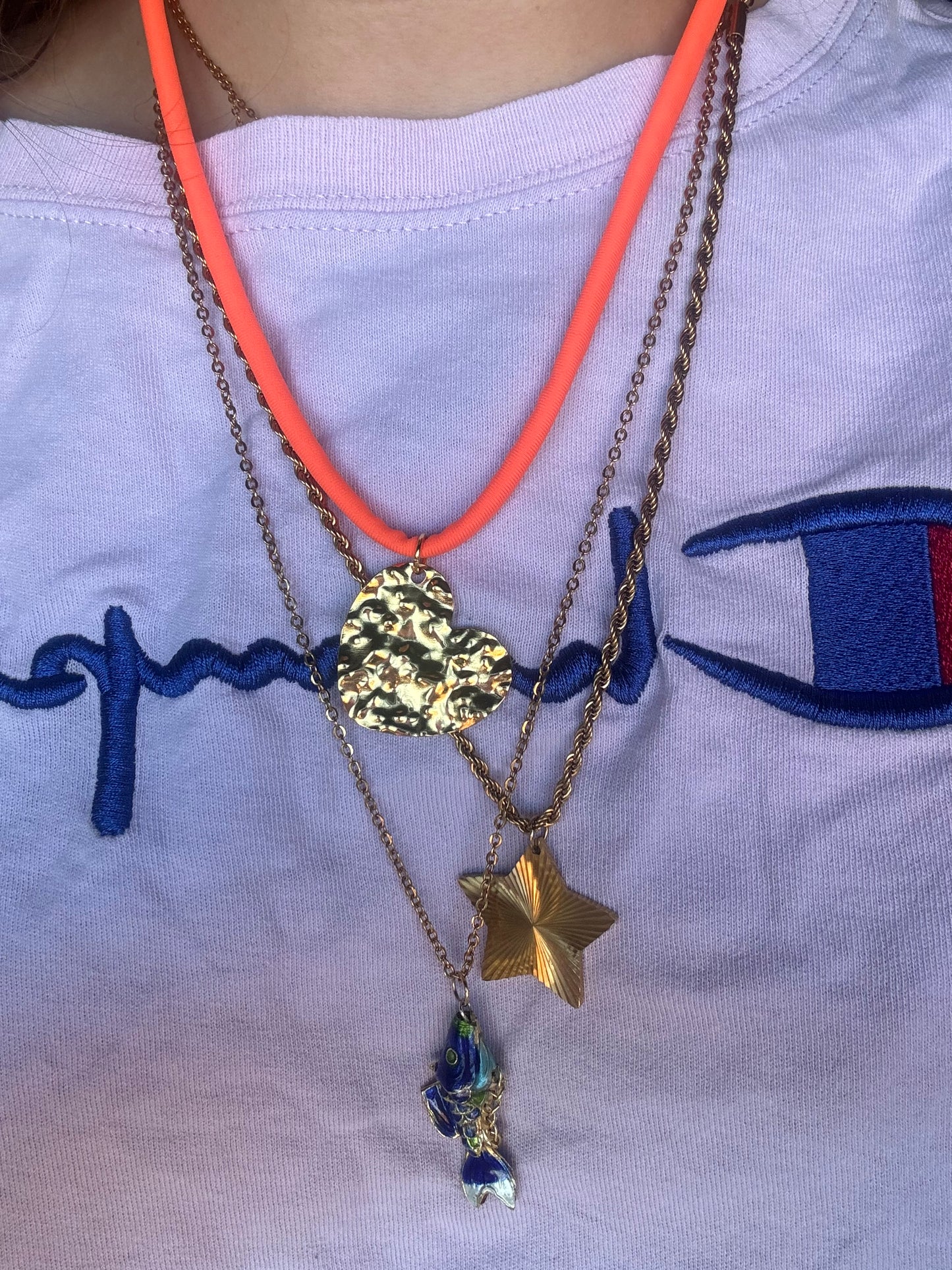 Biza ketting Neon oranje